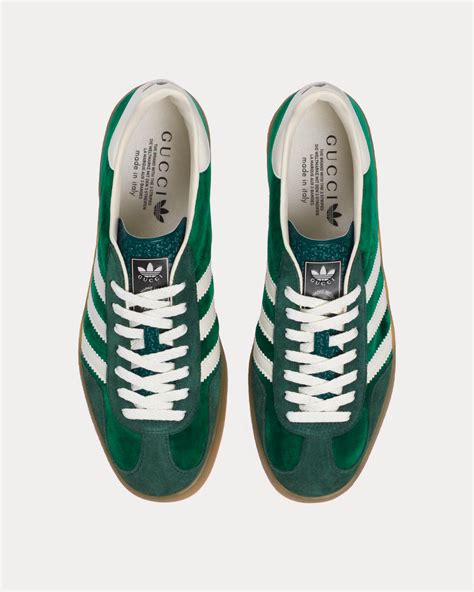 green suede gucci x adidas gazelle